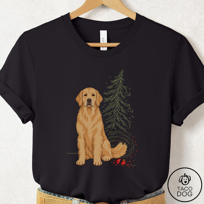 Golden Retriever Christmas Joy T-Shirt Black Taco-Dog