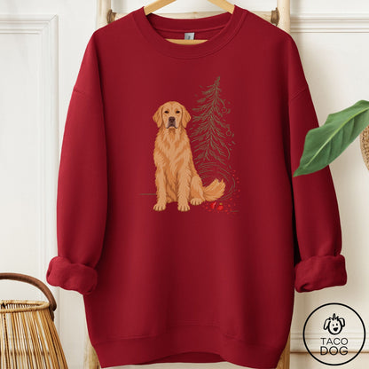 Golden Retriever Christmas Joy Sweatshirt Garnet Taco-Dog