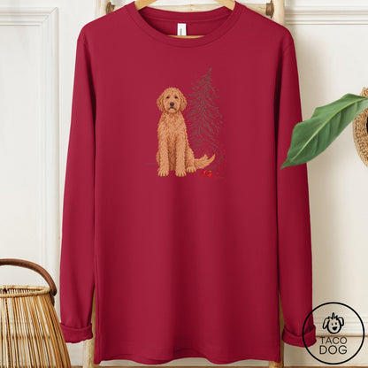 Doodle Christmas Joy Long Sleeve Tee Cardinal Taco-Dog