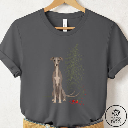 Italian Greyhound Whippet Christmas Joy T-Shirt Asphalt Taco-Dog