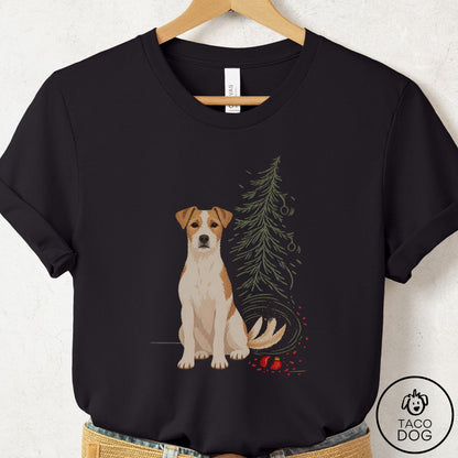 Jack Russell Christmas Joy T-Shirt Black Taco-Dog