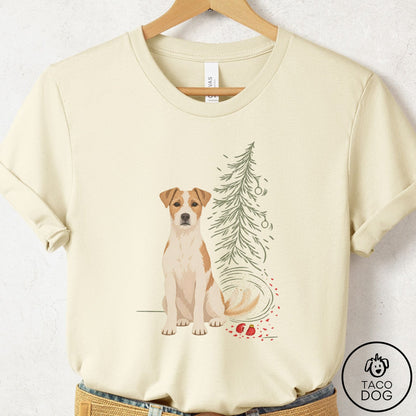 Jack Russell Christmas Joy T-Shirt Natural Taco-Dog