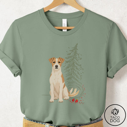 Jack Russell Christmas Joy T-Shirt Sage Taco-Dog