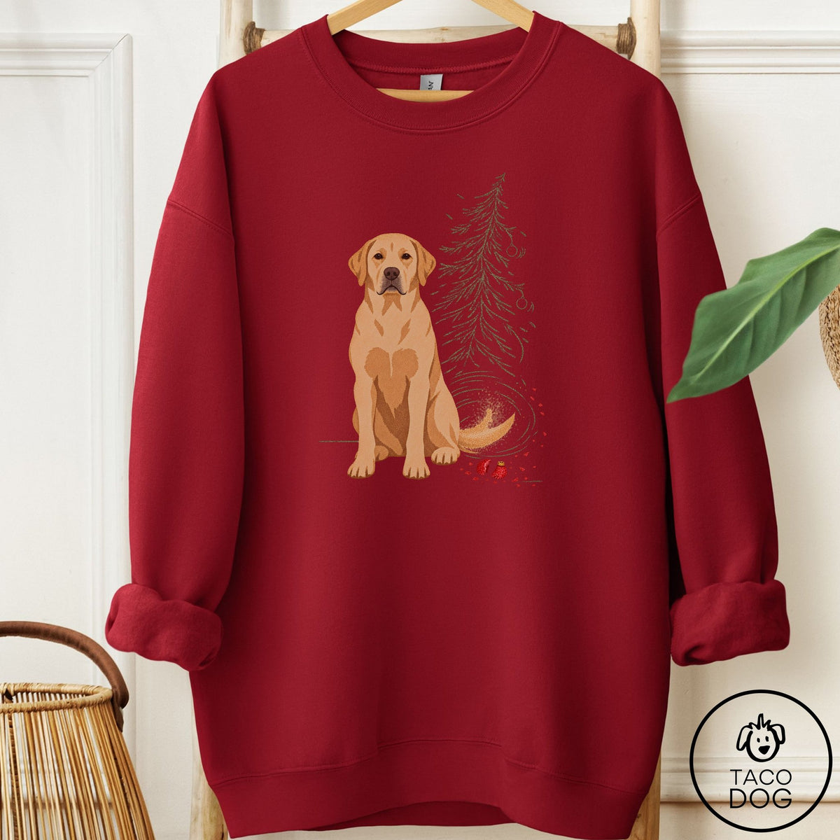 Labrador Retriever Christmas Joy Sweatshirt Garnet Taco-Dog