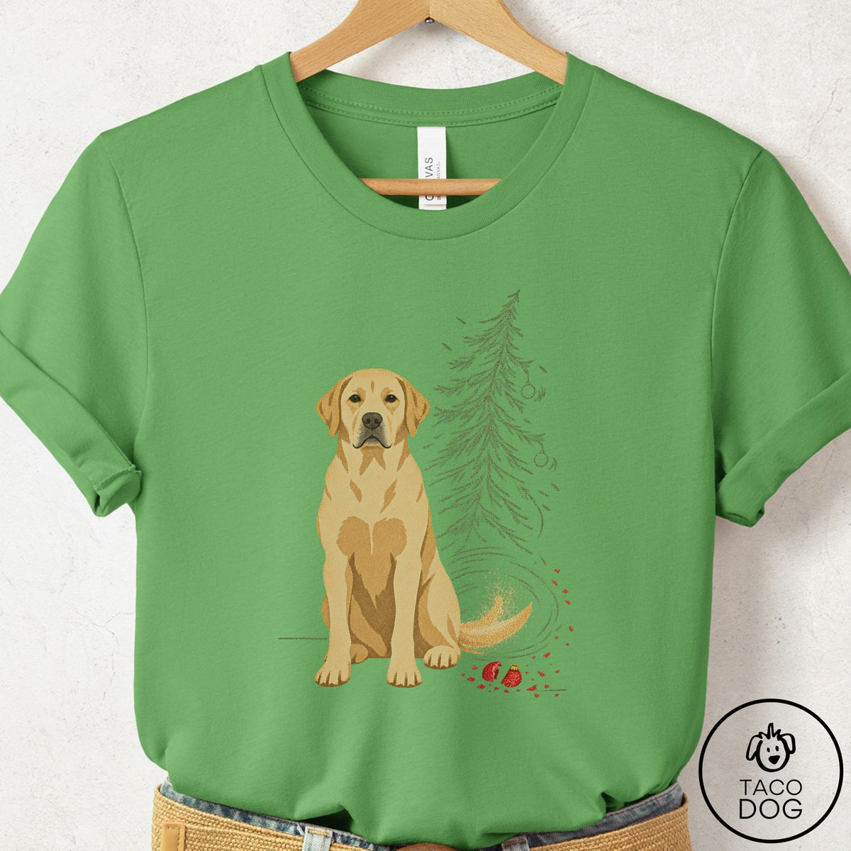 Labrador Retriever Christmas Joy T-Shirt Leaf Taco-Dog