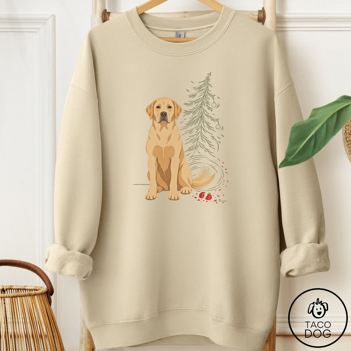 Labrador Retriever Christmas Joy Sweatshirt Sand Taco-Dog
