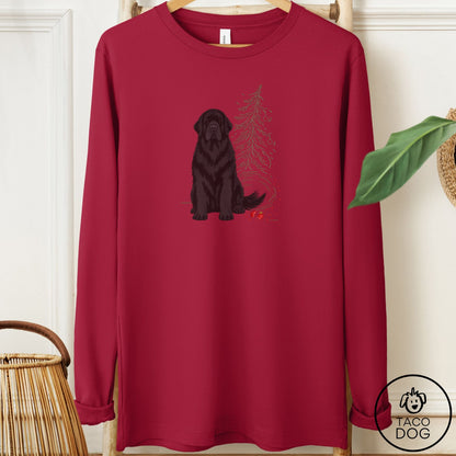 Newfoundland Christmas Joy Long Sleeve Tee Cardinal Taco-Dog