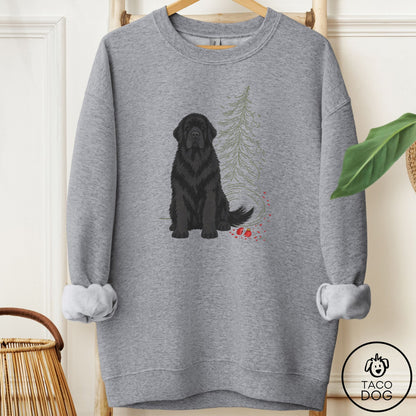 Newfoundland Christmas Joy Sweatshirt Graphite Heather Taco-Dog