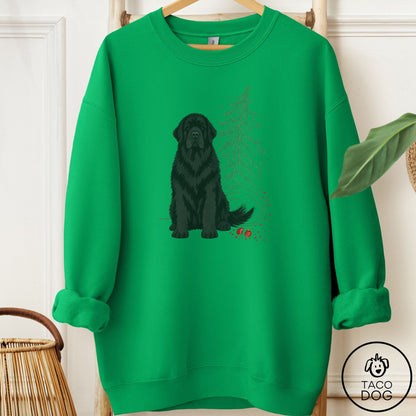 Newfoundland Christmas Joy Sweatshirt Irish Green Taco-Dog