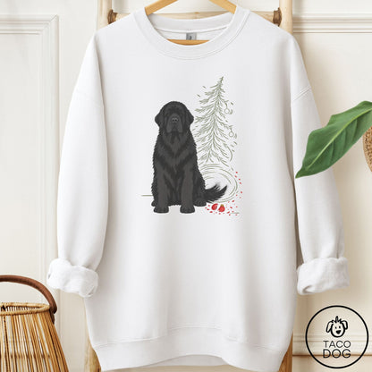 Newfoundland Christmas Joy Sweatshirt White Taco-Dog