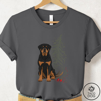 Rottweiler Christmas Joy T-Shirt Asphalt Taco-Dog