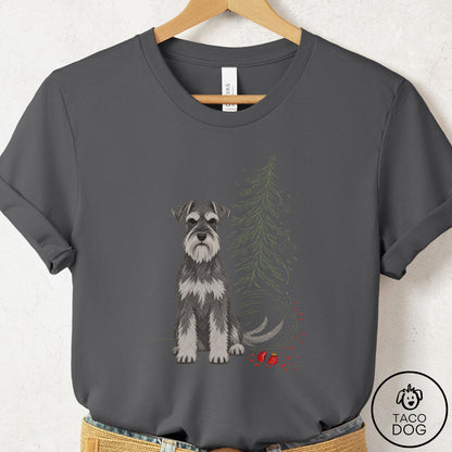 Schnauzer Christmas Joy T-Shirt Asphalt Taco-Dog