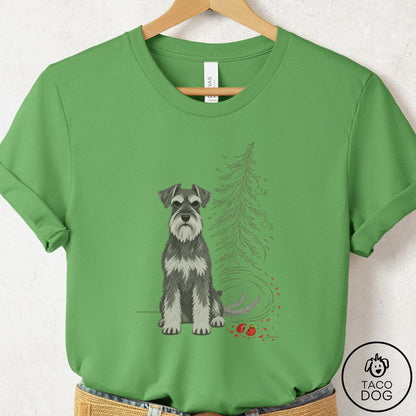 Schnauzer Christmas Joy T-Shirt Leaf Taco-Dog