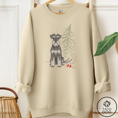 Schnauzer Christmas Joy Sweatshirt Sand Taco-Dog