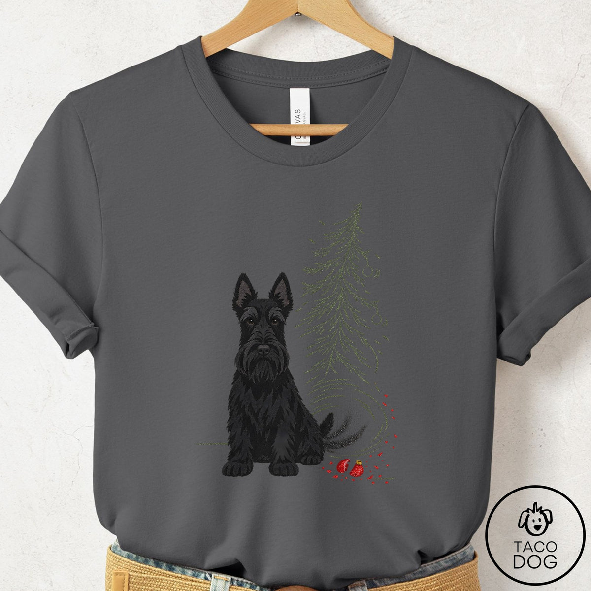 Scottie Christmas Joy T-Shirt Asphalt Taco-Dog