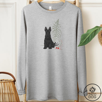Scottie Christmas Joy Long Sleeve Tee Athletic Heather Taco-Dog