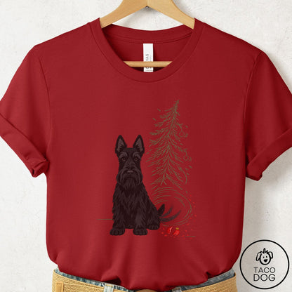 Scottie Christmas Joy T-Shirt Canvas Red Taco-Dog