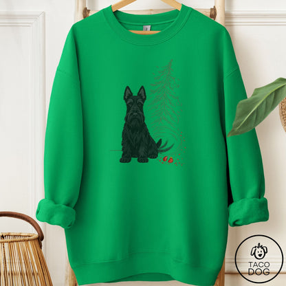 Scottie Christmas Joy Sweatshirt Irish Green Taco-Dog