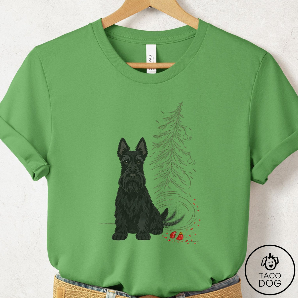 Scottie Christmas Joy T-Shirt Leaf Taco-Dog