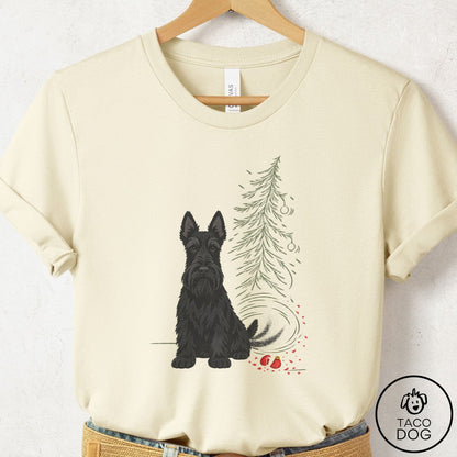Scottie Christmas Joy T-Shirt Natural Taco-Dog