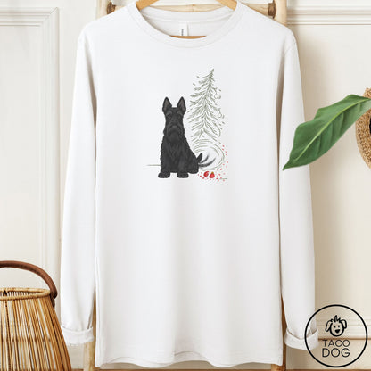 Scottie Christmas Joy Long Sleeve Tee White Taco-Dog