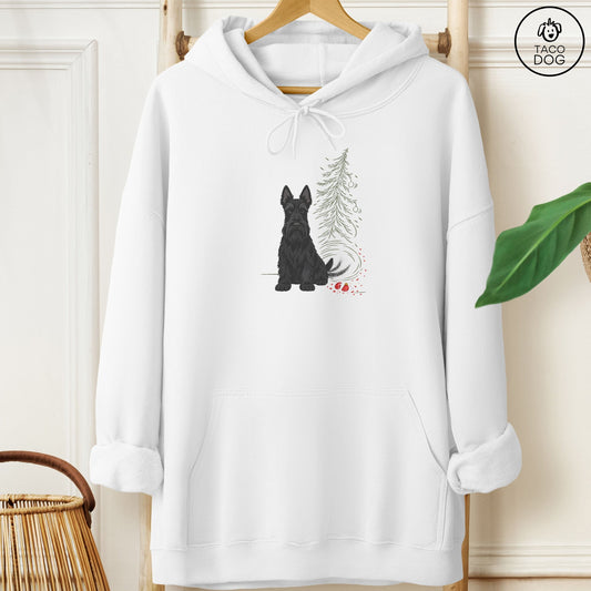 Scottie Christmas Joy Hoodie White Taco-Dog