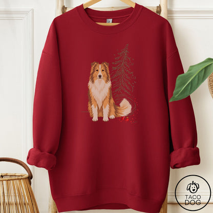 Shetland Sheepdog Christmas Joy Sweatshirt Garnet Taco-Dog