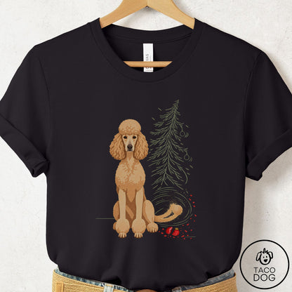 Poodle Christmas Joy T-Shirt Black Taco-Dog