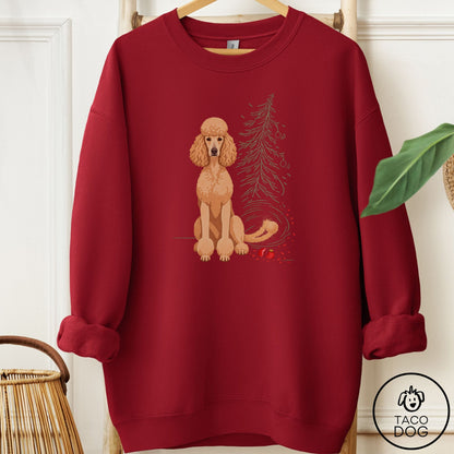 Poodle Christmas Joy Sweatshirt Garnet Taco-Dog