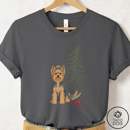 Yorkshire Terrier Yorkie Christmas Joy T-Shirt Asphalt Taco-Dog