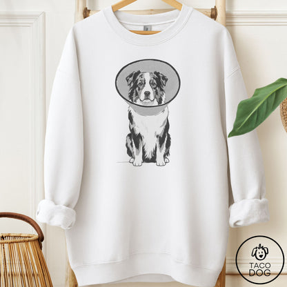 Australian Shepherd Cone Sweatshirt White Taco-Dog