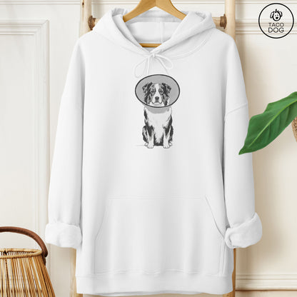 Australian Shepherd Cone Hoodie White Taco-Dog
