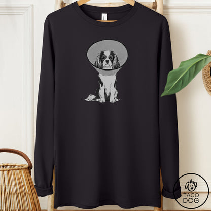 Cavalier King Charles Spaniel Cone Long Sleeve Tee Black Taco-Dog