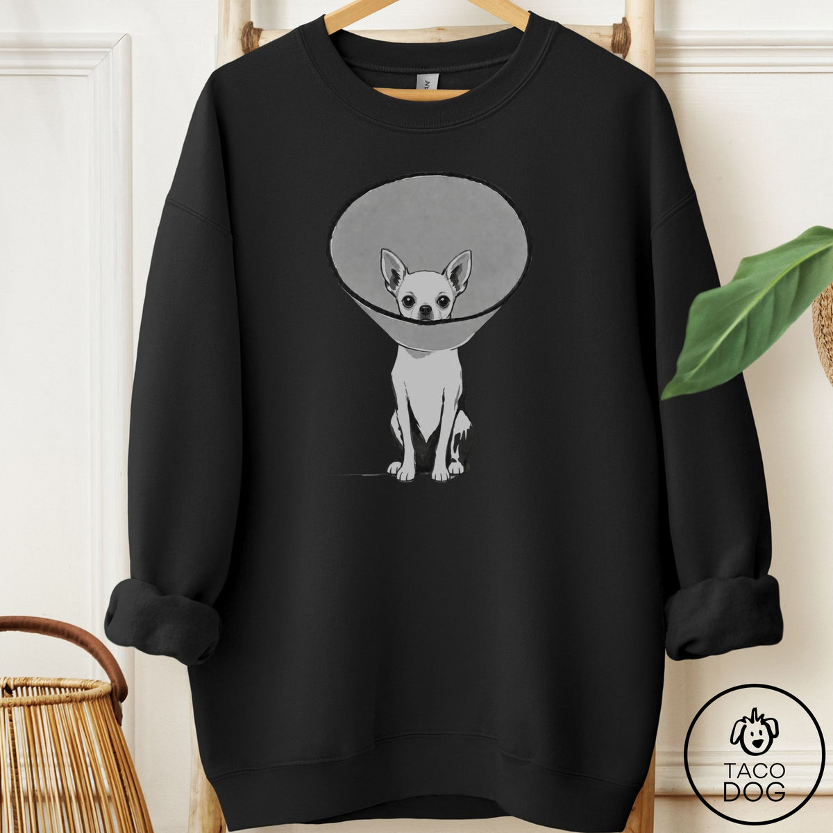 Chihuahua Cone Sweatshirt Black Taco-Dog