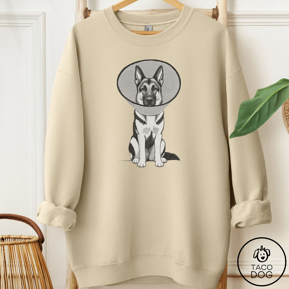 German Shepherd Cone Sweatshirt Sand Taco-Dog