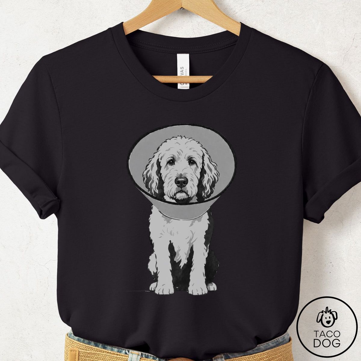 Doodle Cone T-Shirt Black Taco-Dog