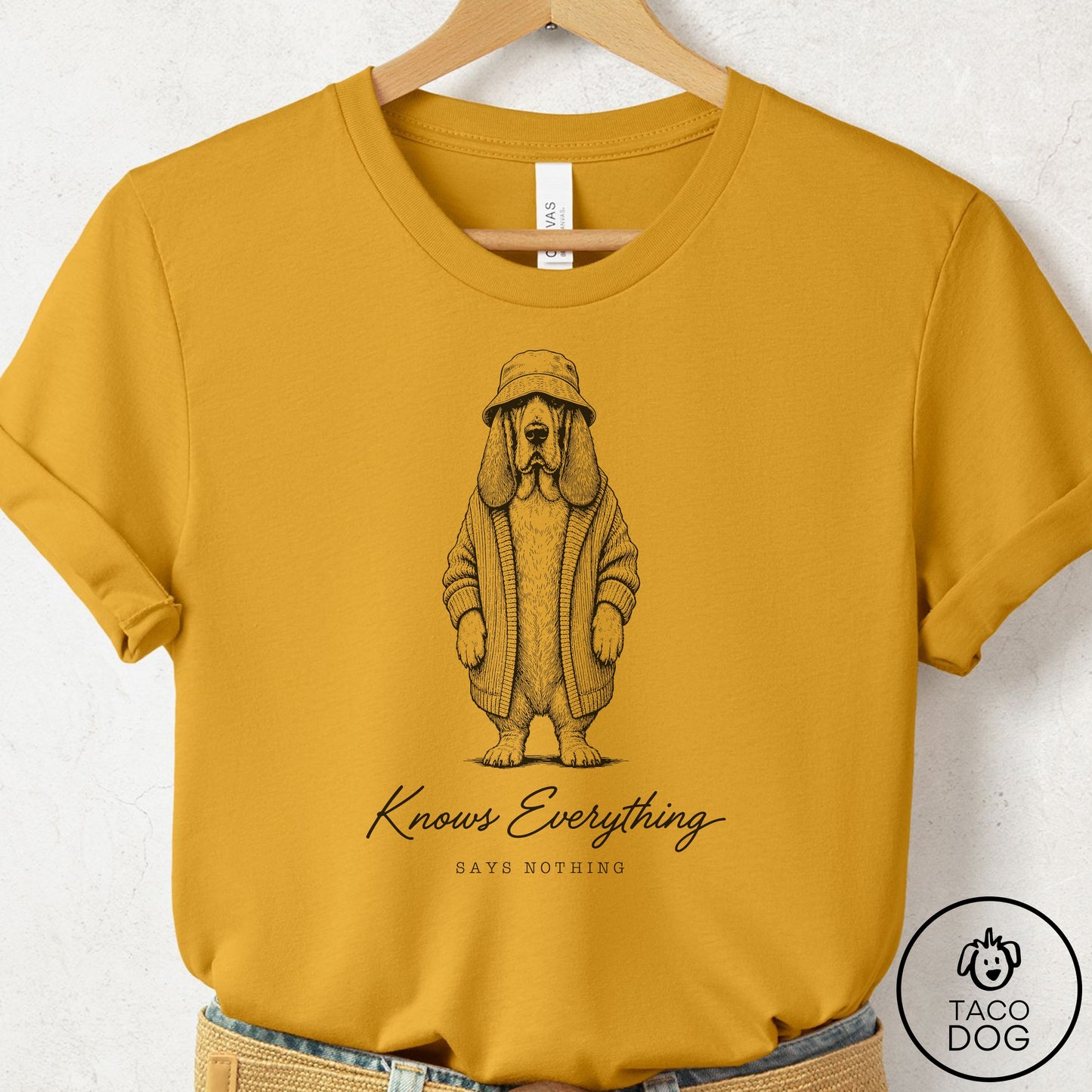 Basset Hound Cool T-Shirt Mustard Taco-Dog
