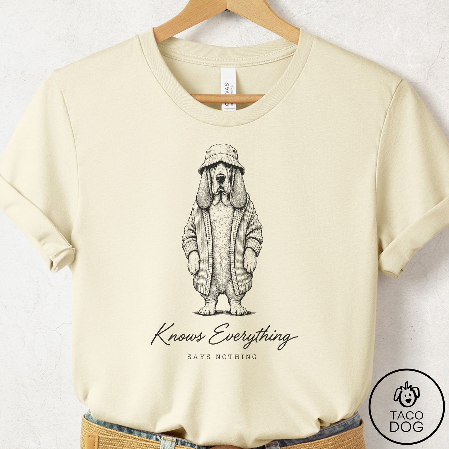 Basset Hound Cool T-Shirt Natural Taco-Dog