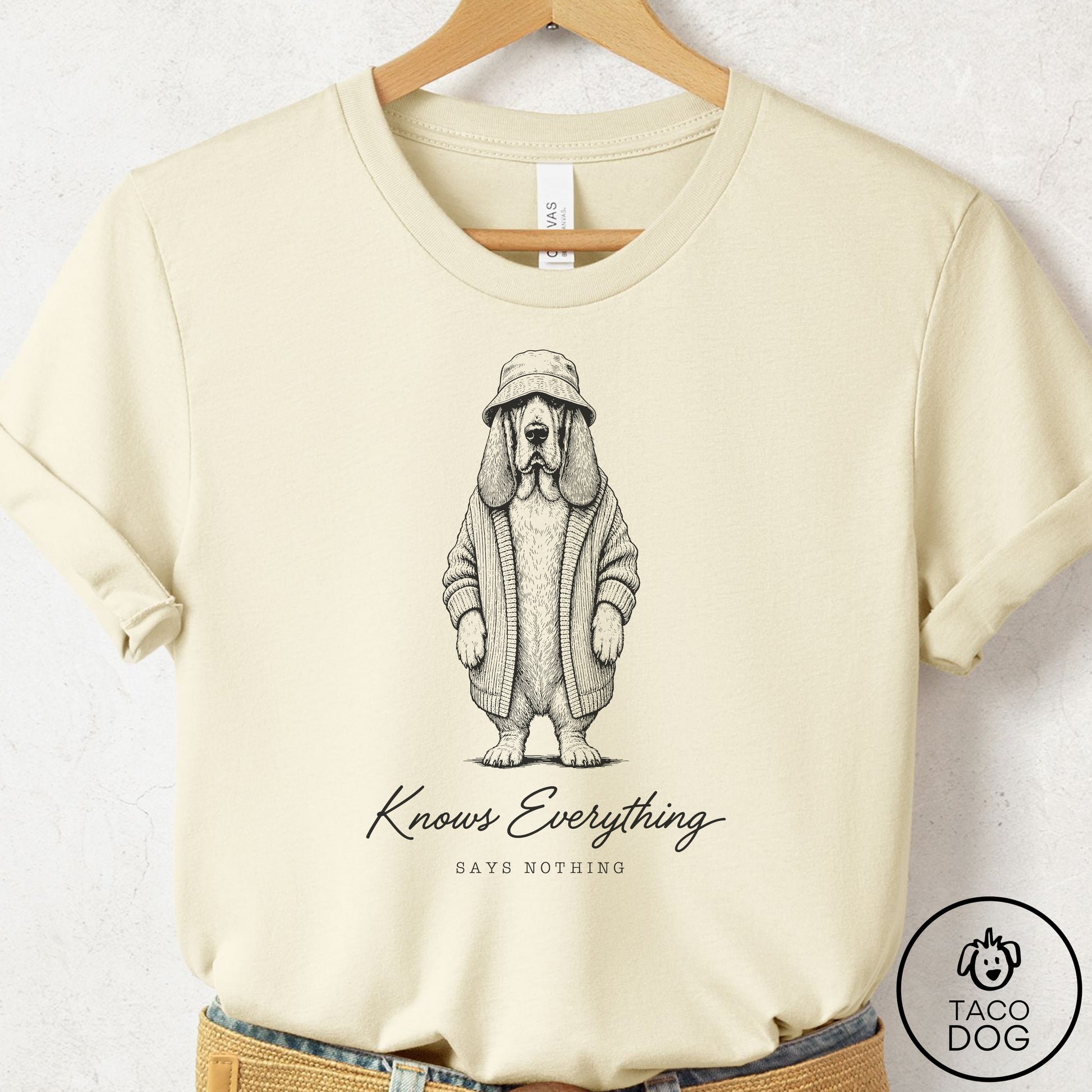 Basset Hound Cool T-Shirt Natural Taco-Dog