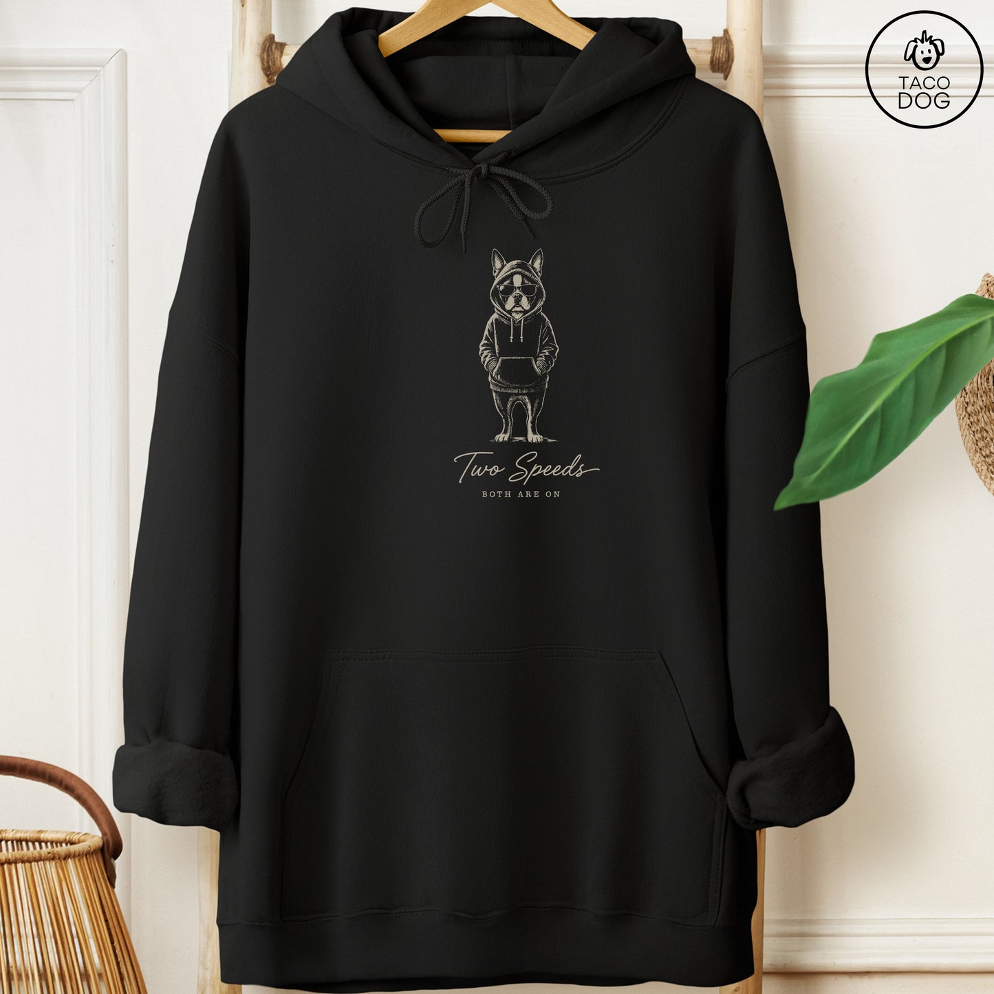 Boston Terrier Cool Hoodie Black Taco-Dog