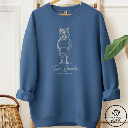 Boston Terrier Cool Sweatshirt Indigo Blue Taco-Dog