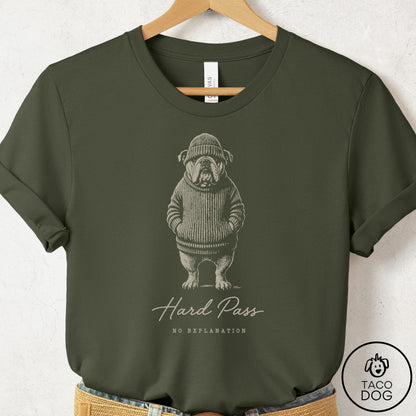 English Bulldog Cool T-Shirt Military Green Taco-Dog