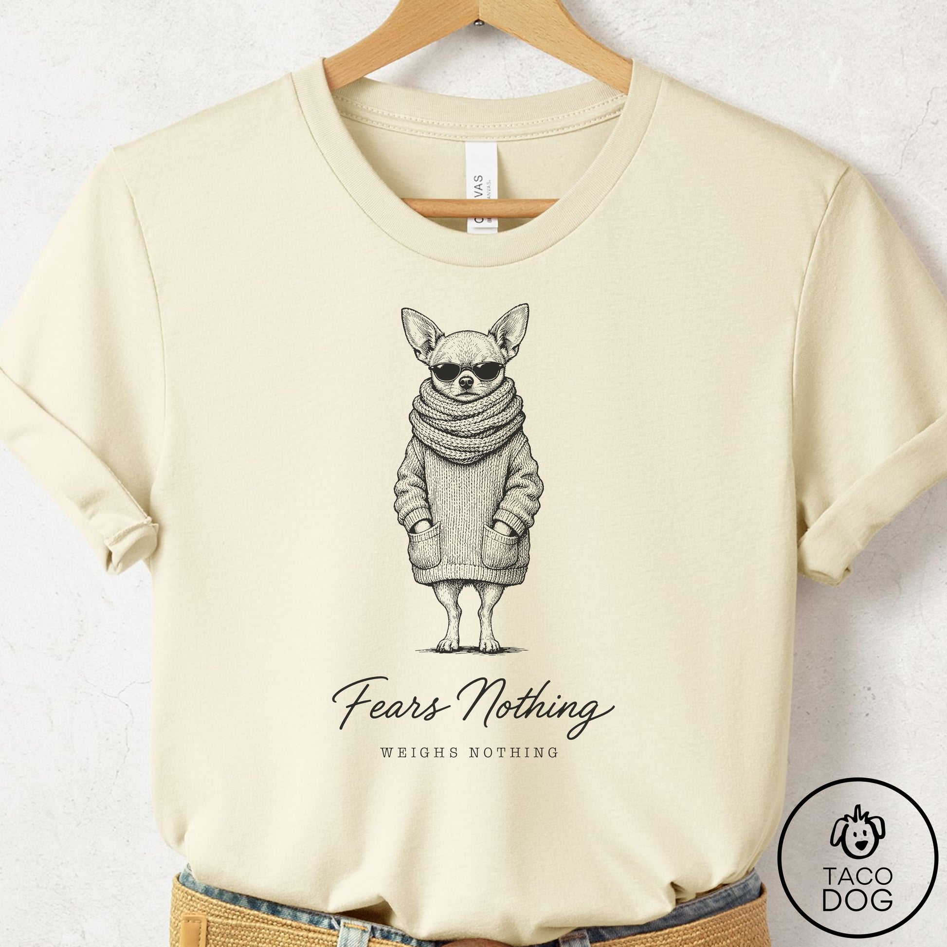 Chihuahua Cool T-Shirt Natural Taco-Dog