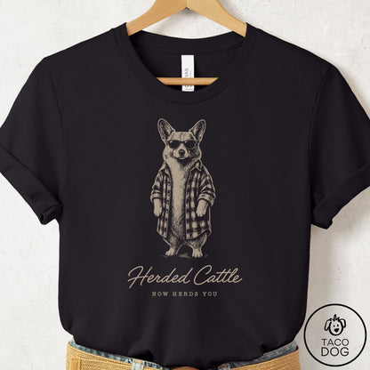 Corgi Cool T-Shirt Black Taco-Dog