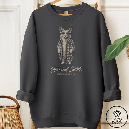 Corgi Cool Sweatshirt Charcoal Taco-Dog