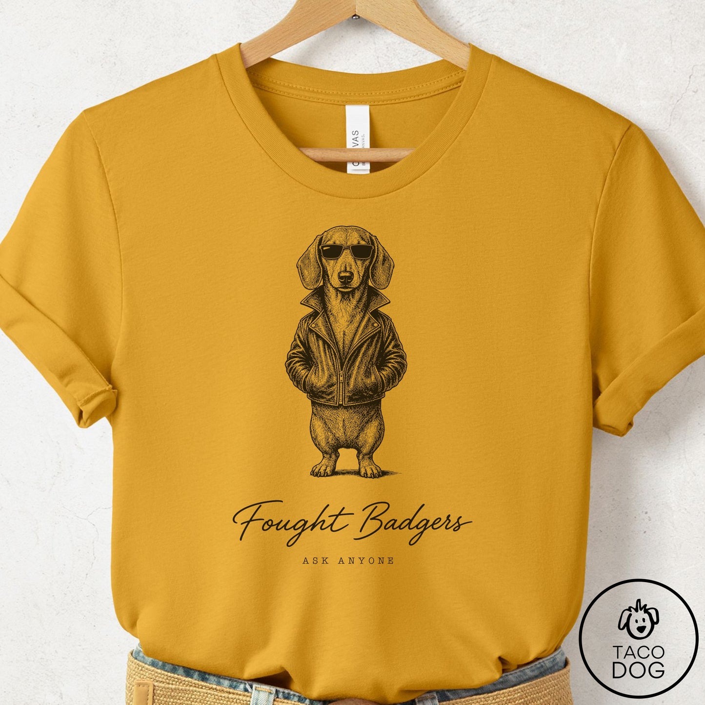 Dachshund Cool T-Shirt Mustard Taco-Dog