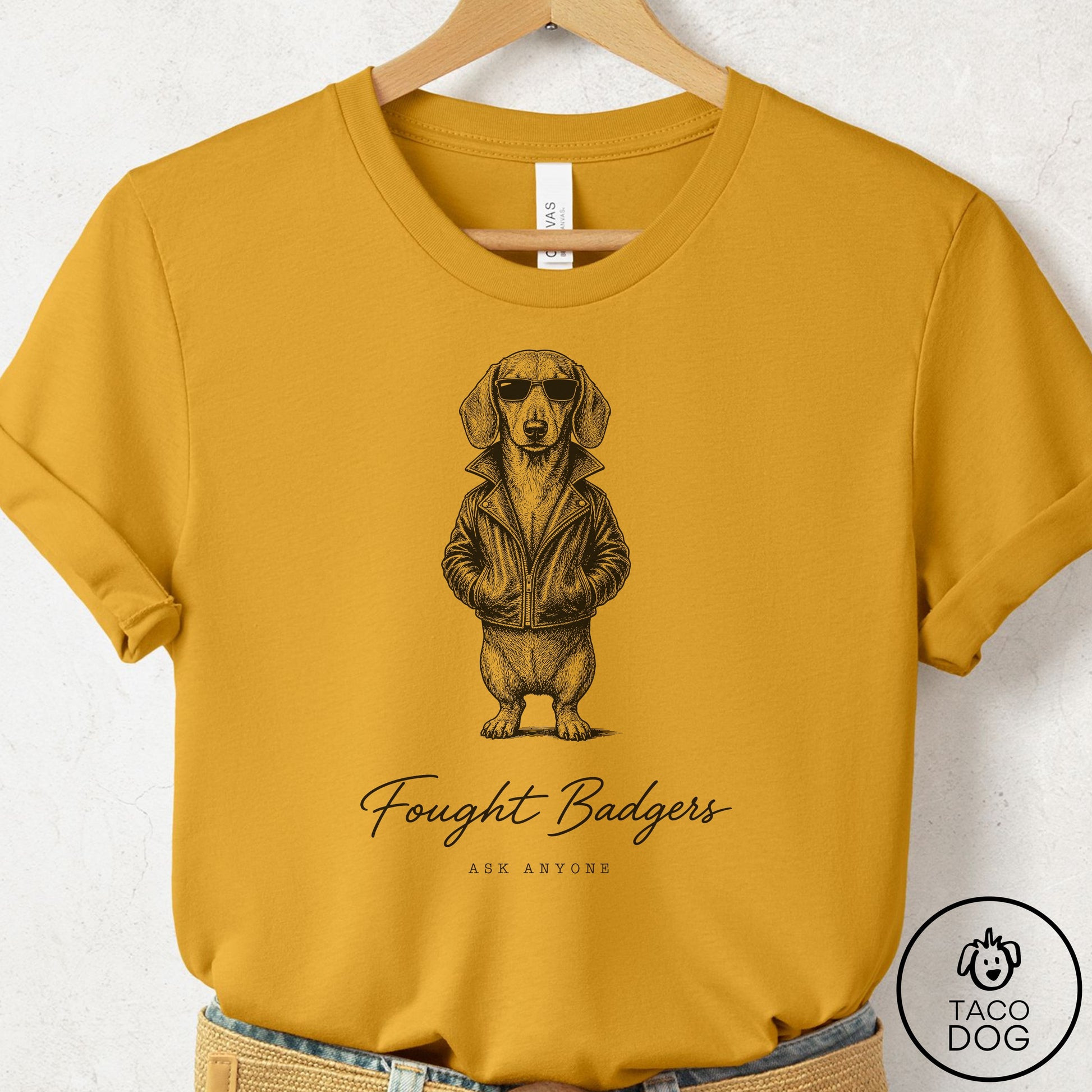 Dachshund Cool T-Shirt Mustard Taco-Dog