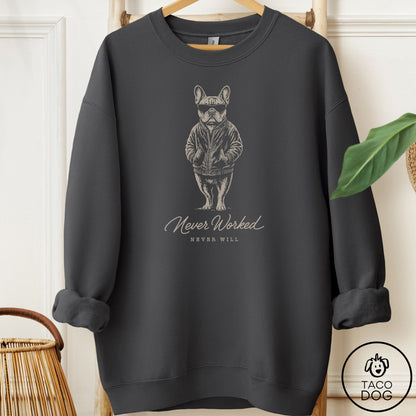French Bulldog Frenchie Cool Sweatshirt Charcoal Taco-Dog