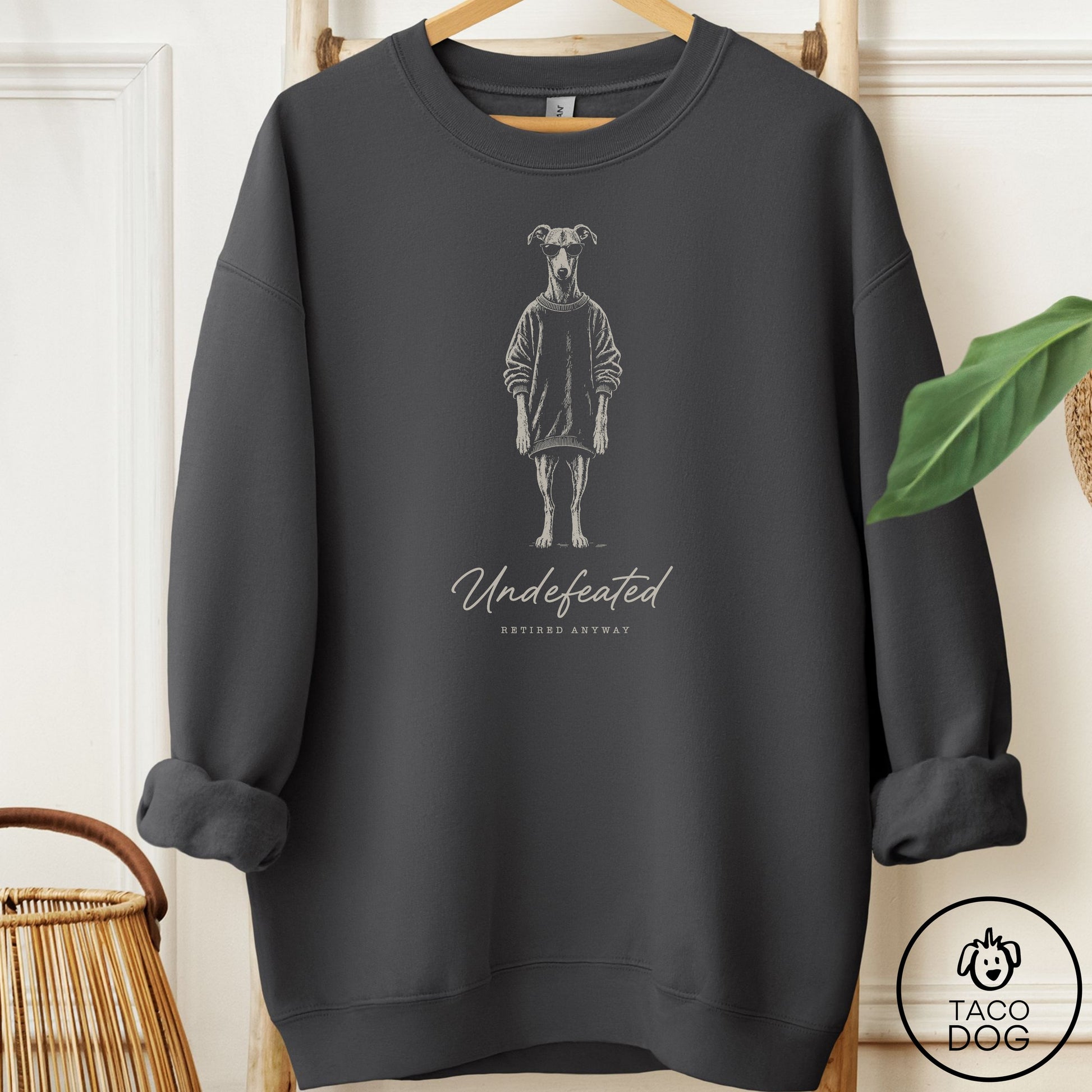 Italian Greyhound Whippet Cool Sweatshirt Charcoal Taco-Dog