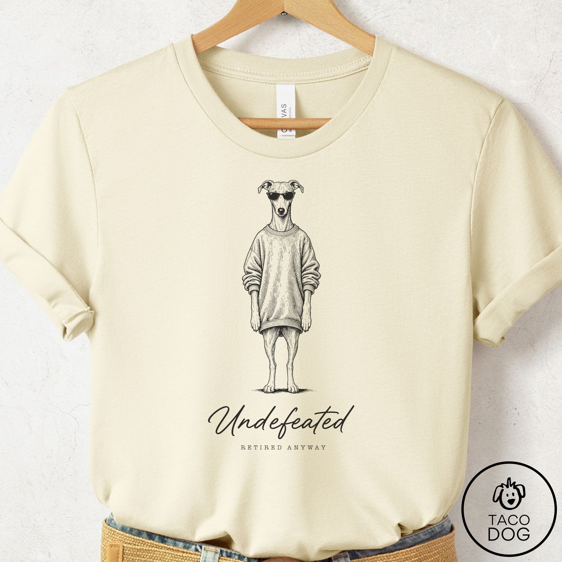 Italian Greyhound Whippet Cool T-Shirt Natural Taco-Dog